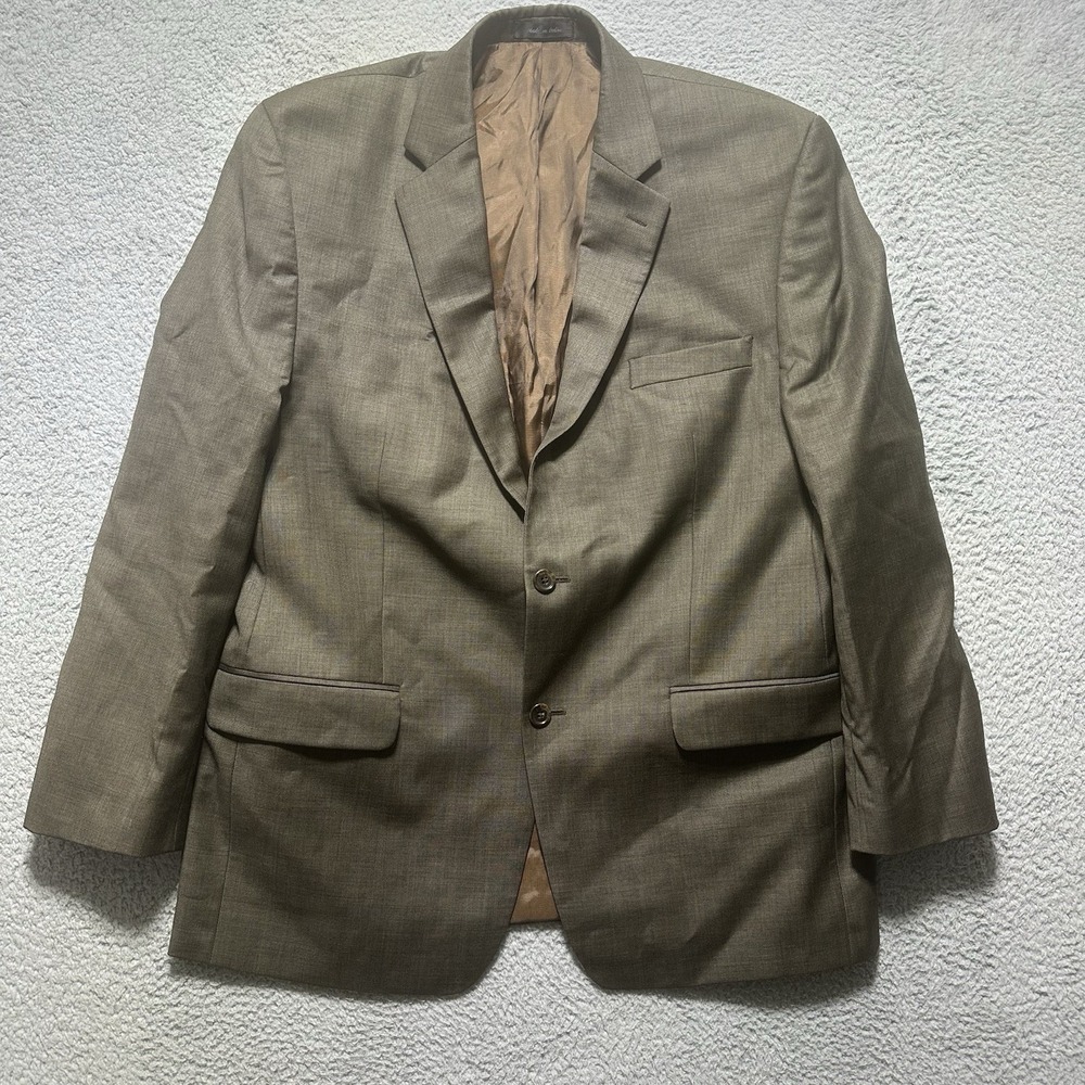 Men's Michael Kors Brown Weave Sport Coat Blazer Jacket Size 44R 100% Wool